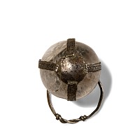 Large Saxon Period Silver Pendant with Rock Crystal Orb
