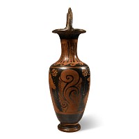 Greek Campanian Red-Figure Bail-Amphora with Male Figures