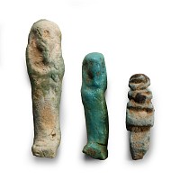 Egyptian Faience Shabti and Amulet Group