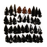 Reproduction North American Obsidian Arrowhead Group