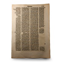 Medieval Printed Paper Bible Page by Johann Grüninger