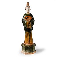 Large Chinese Ming Glazed Terracotta Figure