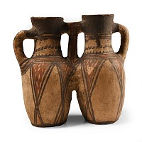 Moroccan Tuareg Painted Double Pot