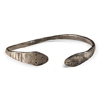 Roman Silver Snake Head Bracelet