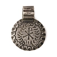 Post Medieval Silver Pendant with Chi Rho in Wreath
