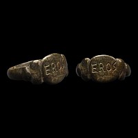Roman Bronze Signet Ring for EROS