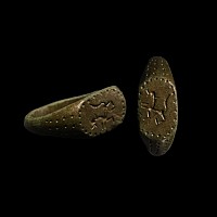 Roman Bronze Ring with Mythical Animal