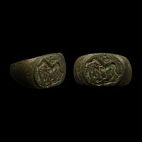 Roman Bronze Signet Ring with Horse