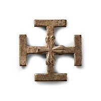 Medieval Silver Jerusalem Cross Badge