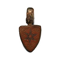 Medieval Knight's Enamelled Gilt Bronze Heraldic Horse Harness Pendant with Star