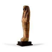 Egyptian Limestone Painted Shabti Inscribed for Ir-Nu
