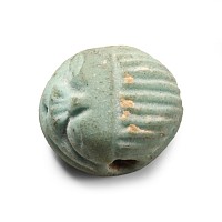 Phoenician Faience Scarab with Face