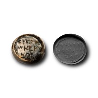 Graeco-Phoenician Mottled Agate Scaraboid with Three Line Inscription