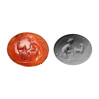 Roman Carnelian Gemstone with Goatherd and Goat