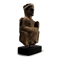 Cypriot Stone Goddess and Child Statue
