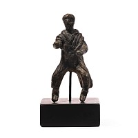 Roman Bronze Cavalryman Statuette with Paenula