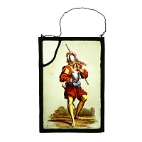 Post Medieval Stained Glass Panel of an Infantryman