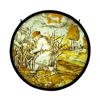 Renaissance Stained Glass Panel of The Month of March