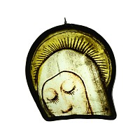 Renaissance Stained Glass Panel with Head of Virgin