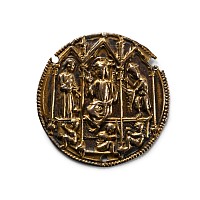 Medieval Silver Medallion with Scenes of the Resurrection