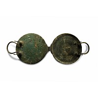 Greek Bronze Folding Travelling Mirror