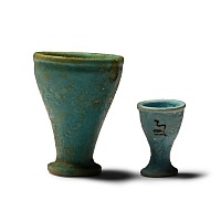 Egyptian Blue Faience Offering Cups