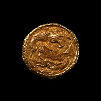 Chinese Ming Repousse Gold Disc