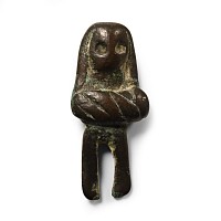Nabataean Bronze Figure of a Woman Holding a Child