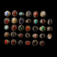 Tribal Metal and Stone Ring Group