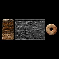 Akkadian Banded Agate Cylinder Seal with Inscription
