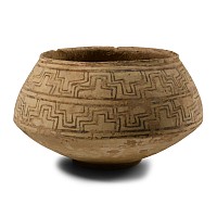 Large Indus Valley Terracotta Jar with Meander Pattern