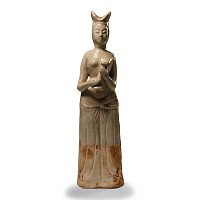 Chinese Sui Straw Glazed Figure