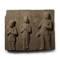 Chinese Song Tile with Handprint Signature