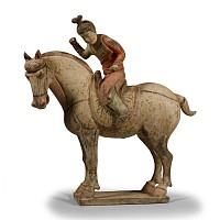 Chinese Tang Terracotta Horse and Rider