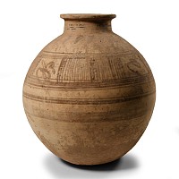 Large Western Asiatic Terracotta Painted Jar