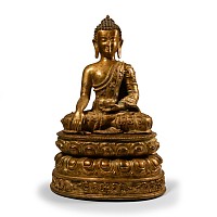 Sino-Tibetan Gilt Bronze Buddha Statue