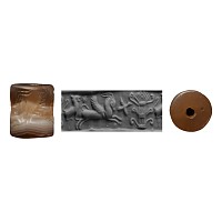 Western Asiatic Agate Cylinder Seal with Zoomorphic Motifs