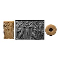 Mesopotamian Stone Cylinder Seal with Contest Scene