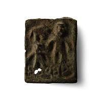 Bactrian Bronze Plaque with Figural Scene