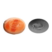 Roman Banded Agate Lion Attack Gemstone