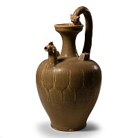 Chinese Tang Style Straw-Glazed Jug