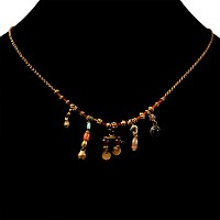 Western Asiatic Bead and Gold Element Necklace