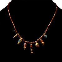Western Asiatic Ancient Bead and Gold Element Necklace