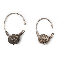 Western Asiatic Silver Earring Pair