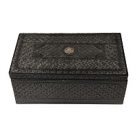 Northern Indian Nagina Ebony Writing Box with 'M H' Initials