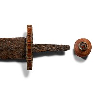 Migration Period Iron Spatha Sword with Garnet Inlaid Hilt