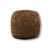 Early Dynastic Terracotta Cuneiform Administrative Tablet Recording Livestock and their Owners