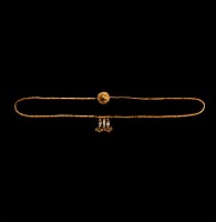 Bactrian Gold Coiled Wire Necklace with Pendant