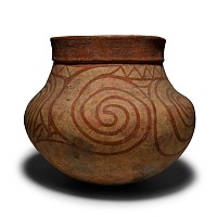 Ban Chiang Period Painted Round Bottomed Terracotta Jar