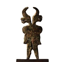 Western Asiatic Bronze Double Bull-Headed God Statuette